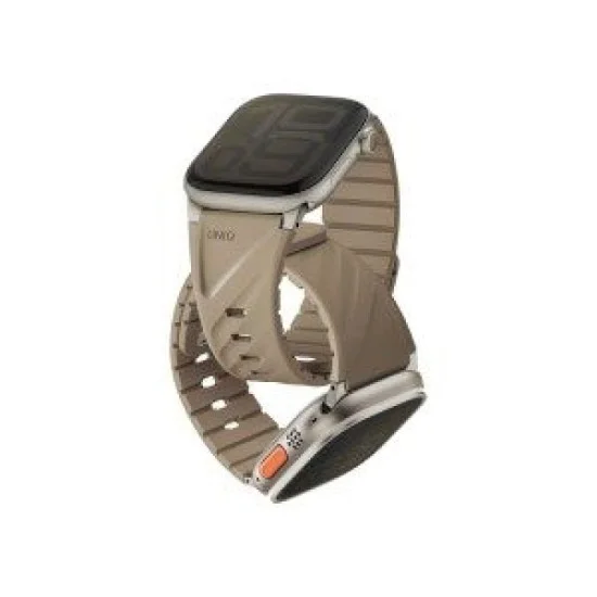 Uniq Fluo Magnetic Apple Watch Strap With Connector Bundle&nbsp;49-40Mm - Soft Sand